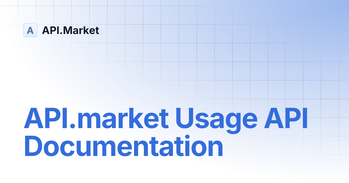 API.market Usage API Documentation | API.Market